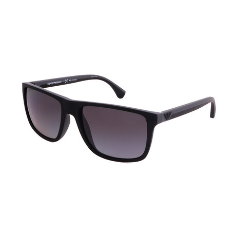 Emporio Armani // Men's EA4033-5229T3 Polarized Sunglasses // Matte Black-Gray + Gray