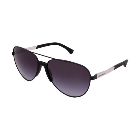 Armani // Men's EA2059 32038G Aviator Sunglasses // Matte Black + Gray Gradient