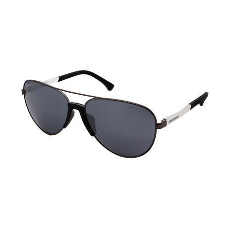 Emporio Armani // Men's EA2059-30106G Aviator Sunglasses // Gunmetal + Mirror Silver
