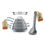 Kitchenware 17-Piece Non-Stick Cookware Set (Gray)