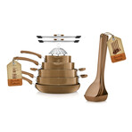 Kitchenware 17-Piece Non-Stick Cookware Set (Gray)