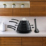 Kitchenware 17-Piece Non-Stick Cookware Set (Gray)