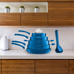 Kitchenware 17-Piece Non-Stick Cookware Set (Gray)