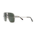 Men's Square Aviator Sunglasses // Gunmetal + Green