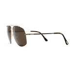 Men's Aviator Style Sunglasses // Gold + Brown