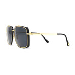 Men's Square Sunglasses // Black Gold + Gray