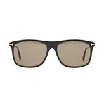 Men's Max Classic Sunglasses // Shiny Black Gold + Brown