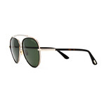 Men's Aviator Sunglasses // Havana Gold + Green