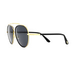 Men's Aviator Sunglasses // Black Gold + Gray