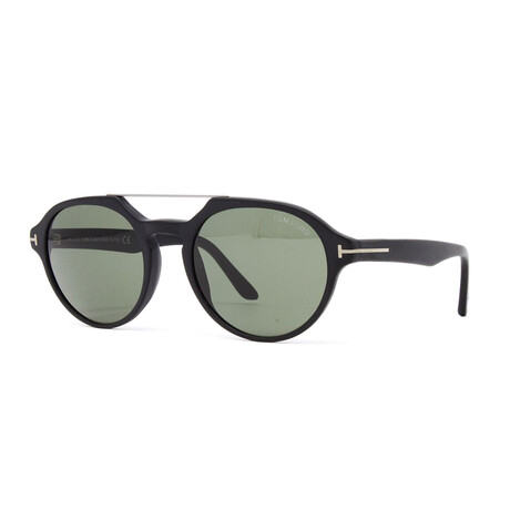 Men's Modern Sunglasses // Matte Black + Green