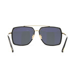 Men's Square Sunglasses // Black Gold + Gray