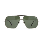 Men's Square Aviator Sunglasses // Gunmetal + Green