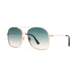 Men's Sunglasses // Gold + Blue Gradient