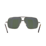 Men's Square Aviator Sunglasses // Gunmetal + Green