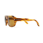 Men's Shield Sunglasses // Light Havana + Brown