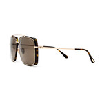 Men's Square Sunglasses // Havana Gold + Brown