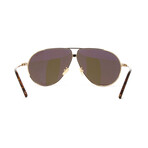 Men's Aviator Sunglasses // Gold + Brown