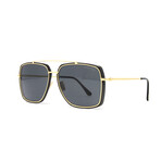 Men's Square Sunglasses // Black Gold + Gray