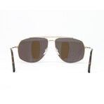 Men's Aviator Style Sunglasses // Gold + Brown