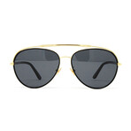 Men's Aviator Sunglasses // Black Gold + Gray