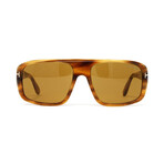 Men's Shield Sunglasses // Light Havana + Brown