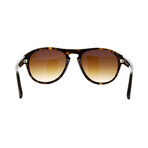 Men's Aviator Shield Sunglasses // Havana + Brown Gradient