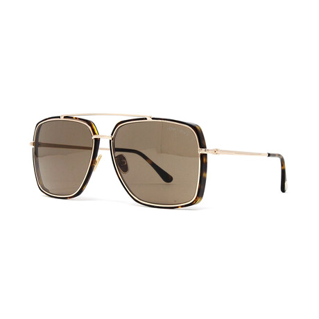 Men's Square Sunglasses // Havana Gold + Brown