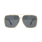 Men's Square Sunglasses // Black Gold + Gray