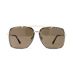 Men's Square Sunglasses // Havana Gold + Brown