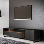 Calligrapher TV Stand // Matte Black + Walnut