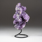 Genuine Amethyst Crystal Cluster + Metal Stand // V2