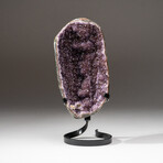 Genuine Amethyst Crystal Cluster + Metal Stand // V1