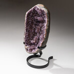 Genuine Amethyst Crystal Cluster + Metal Stand // V1