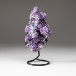 Genuine Amethyst Crystal Cluster + Metal Stand // V2