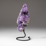 Genuine Amethyst Crystal Cluster + Metal Stand // V2