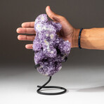 Genuine Amethyst Crystal Cluster + Metal Stand // V2