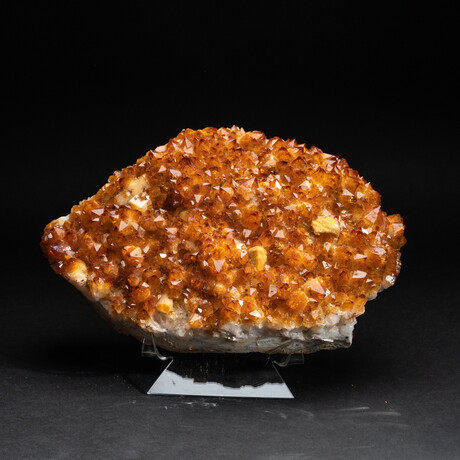 Genuine Citrine Crystal Cluster + Acrylic Display Stand // V1