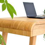 Maya 2-Drawer Computer Desk // Solid Oak Wood