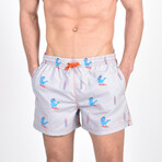 Surfing T-Rex Swim Trunks // Gray (XL)