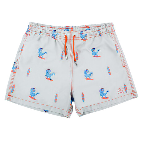 Surfing T-Rex Swim Trunks // Gray (S)