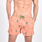 Senor Cactus Swim Trunks // Orange (XL)