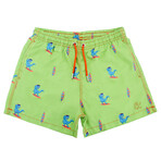 Surfing T-Rex Swim Trunks // Green (3XL)