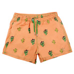 Senor Cactus Swim Trunks // Orange (XL)