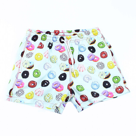 Donut Print Swim Trunks // Mint (S)