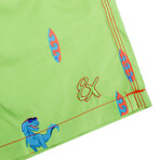 Surfing T-Rex Swim Trunks // Green (3XL)