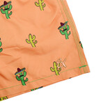 Senor Cactus Swim Trunks // Orange (XL)