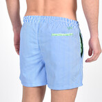 Striped Swim Trunks // Blue (S)