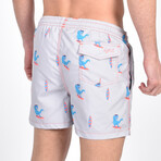 Surfing T-Rex Swim Trunks // Gray (XL)