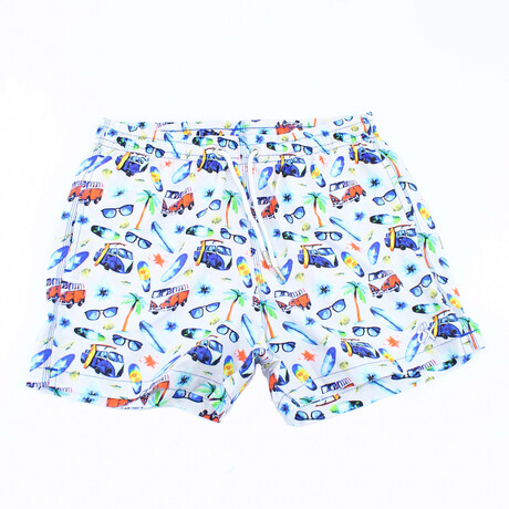 Surf City Swim Trunks // White (S)