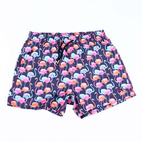 Flamingo Swim Trunks // Navy (S)